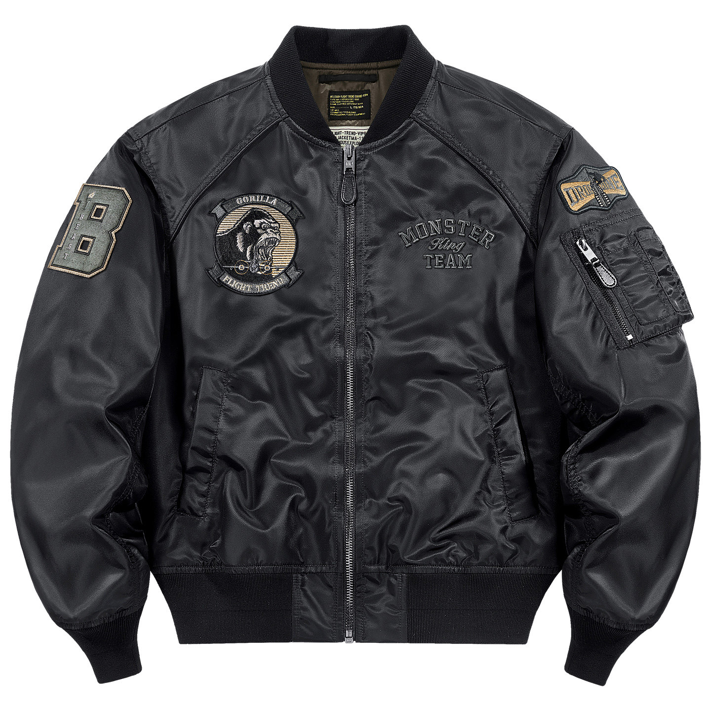 VIP潮牌美式复古飞行员夹克男士春季新款刺绣棒球服情侣宽松外套