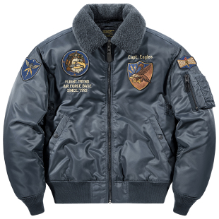 VIP美式 加厚仿羊羔绒可脱卸毛领棉服外套 复古飞行夹克棉衣男冬季