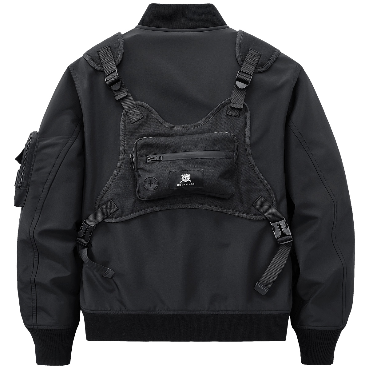 机能风假两件背包夹克多口袋外套