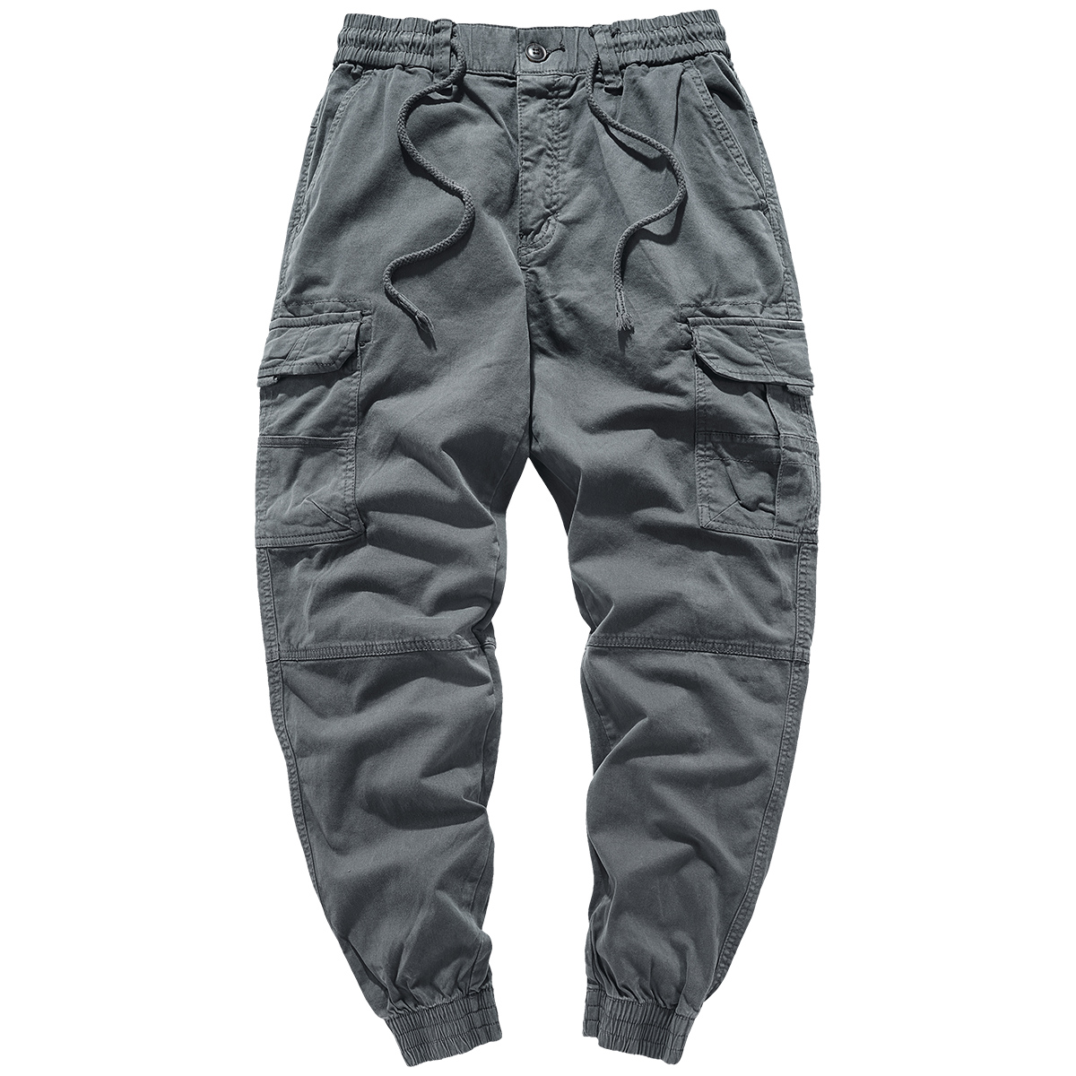 水洗复古多口袋束脚工装裤