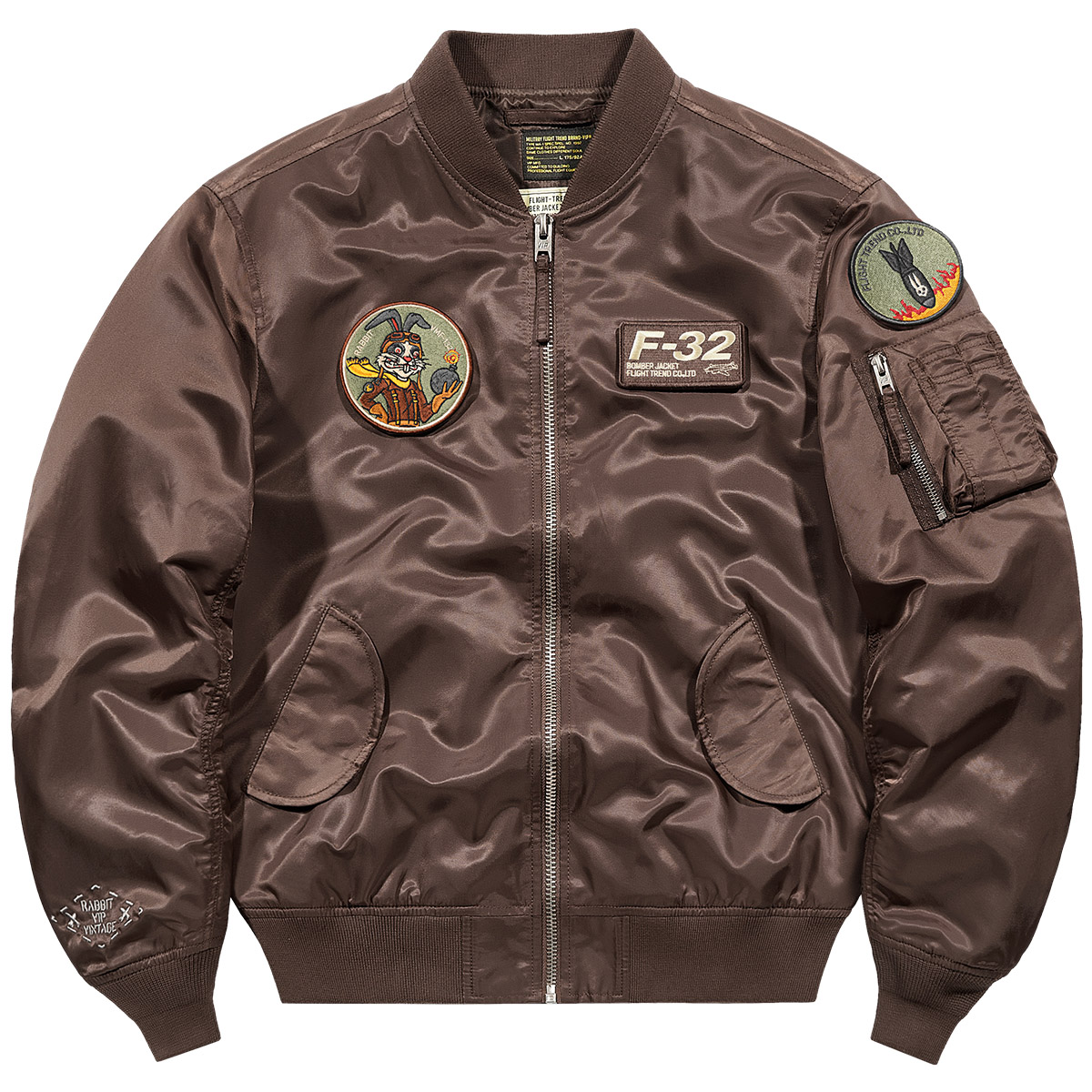 棒球领刺绣徽章飞行员夹克外套