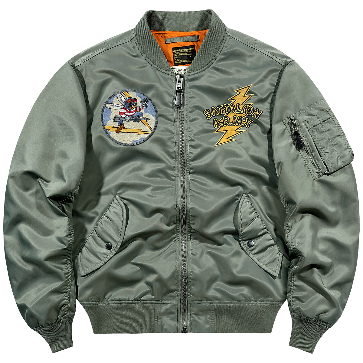 VIP棒球领蜜蜂刺绣飞行夹克外套