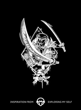 再变 剑士草本防水持久纹身贴海贼王动漫索隆男女果汁保持久