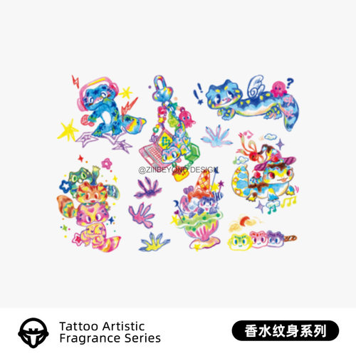 彩色纹身贴大面积防水持久