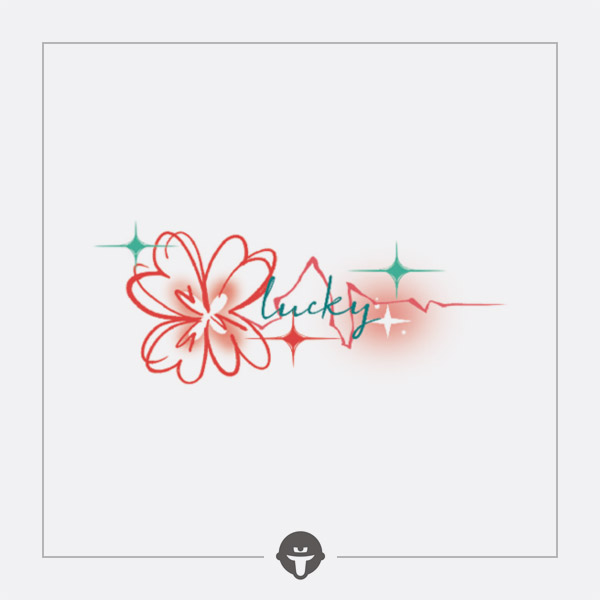 再变纹身贴幸运之花甜美彩色女