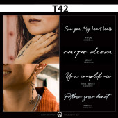 再变 英文句子套装 果汁草本纹身贴纸防水女持久保持久锁骨情侣