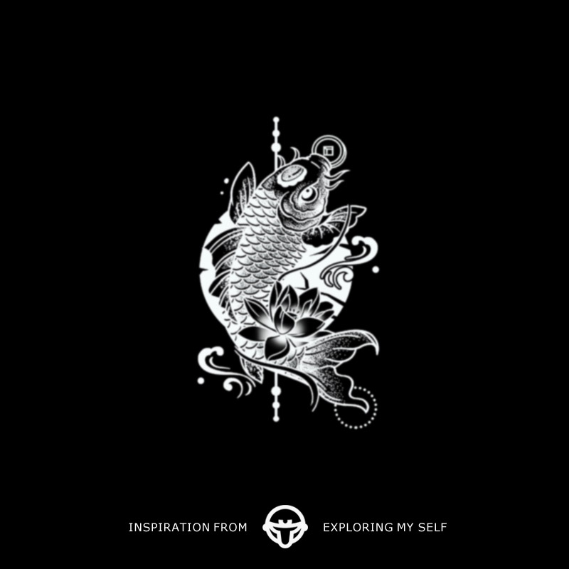 再变草本纹身贴锦鲤防水持久男