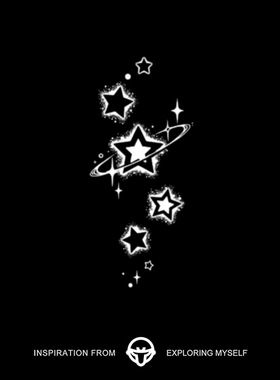 再变 星环辰草本纹身贴防水持久星星卡通图案个性创意可爱花臂