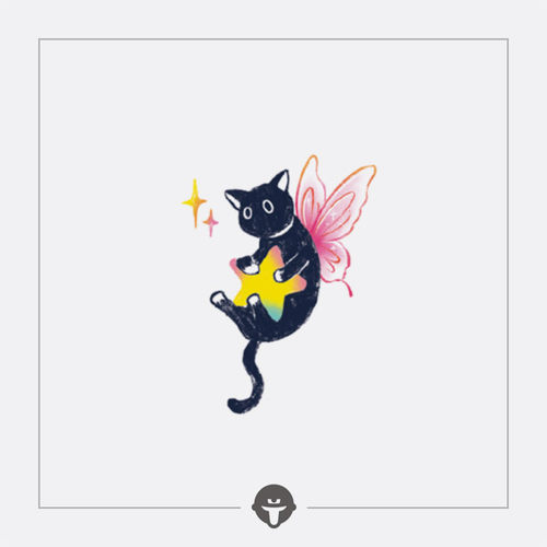 再变纹身贴猫星梦防水彩色可爱