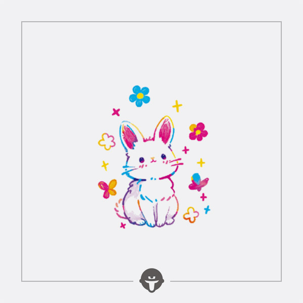 再变纹身贴悦兔少女卡通贴纸