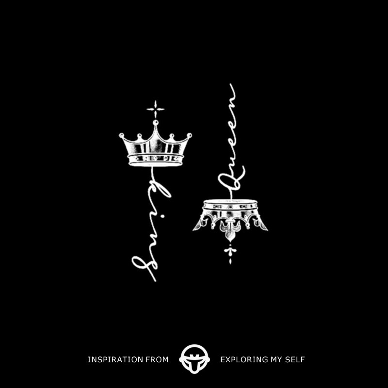 再变草本纹身贴英文皇冠防水