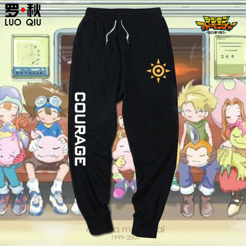 数码宝贝徽章学生休闲长裤