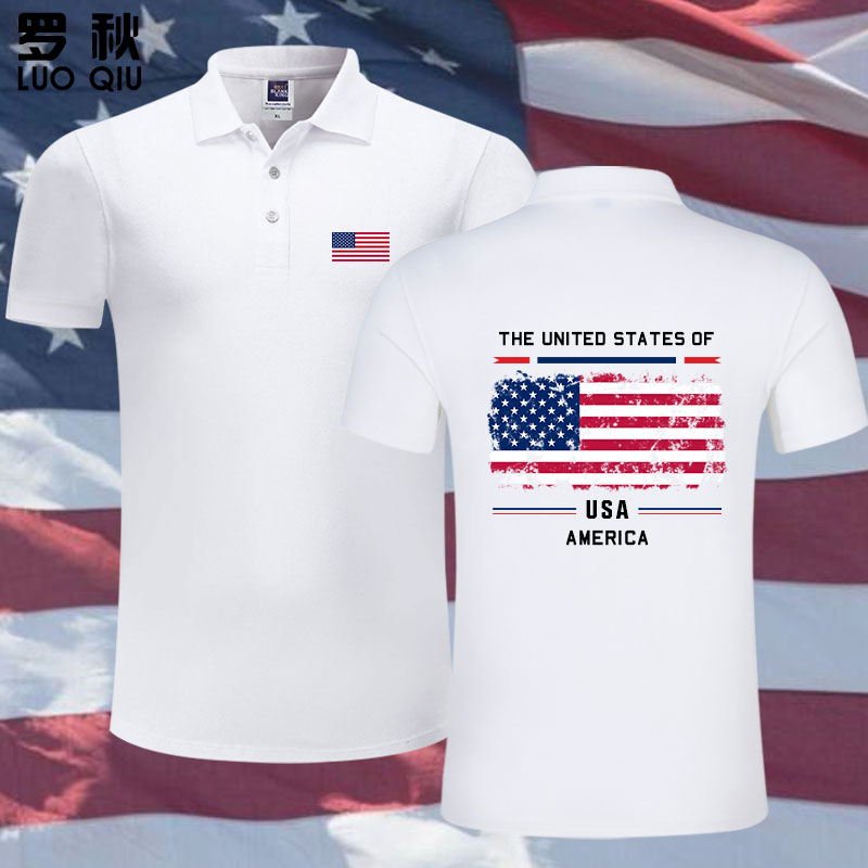 美国USA美利坚合众国足球篮球国家队POLO衫男女短袖t恤带有领半袖