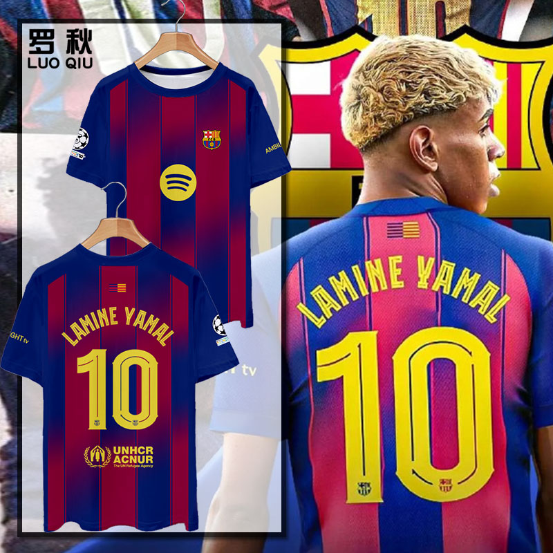 25-26赛季巴萨队足球衣服速干t恤
