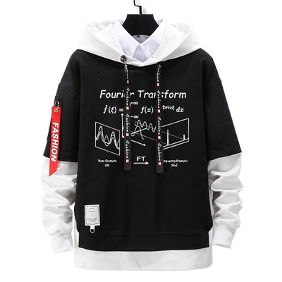 傅里叶变换麦克斯韦拼接连帽卫衣