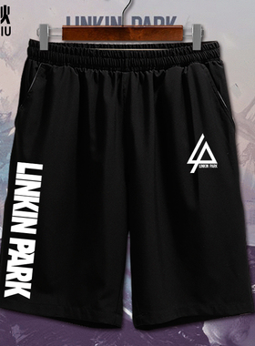 林肯公园乐队linkin park革命之路欧美摇滚短裤男士速干5五分裤子