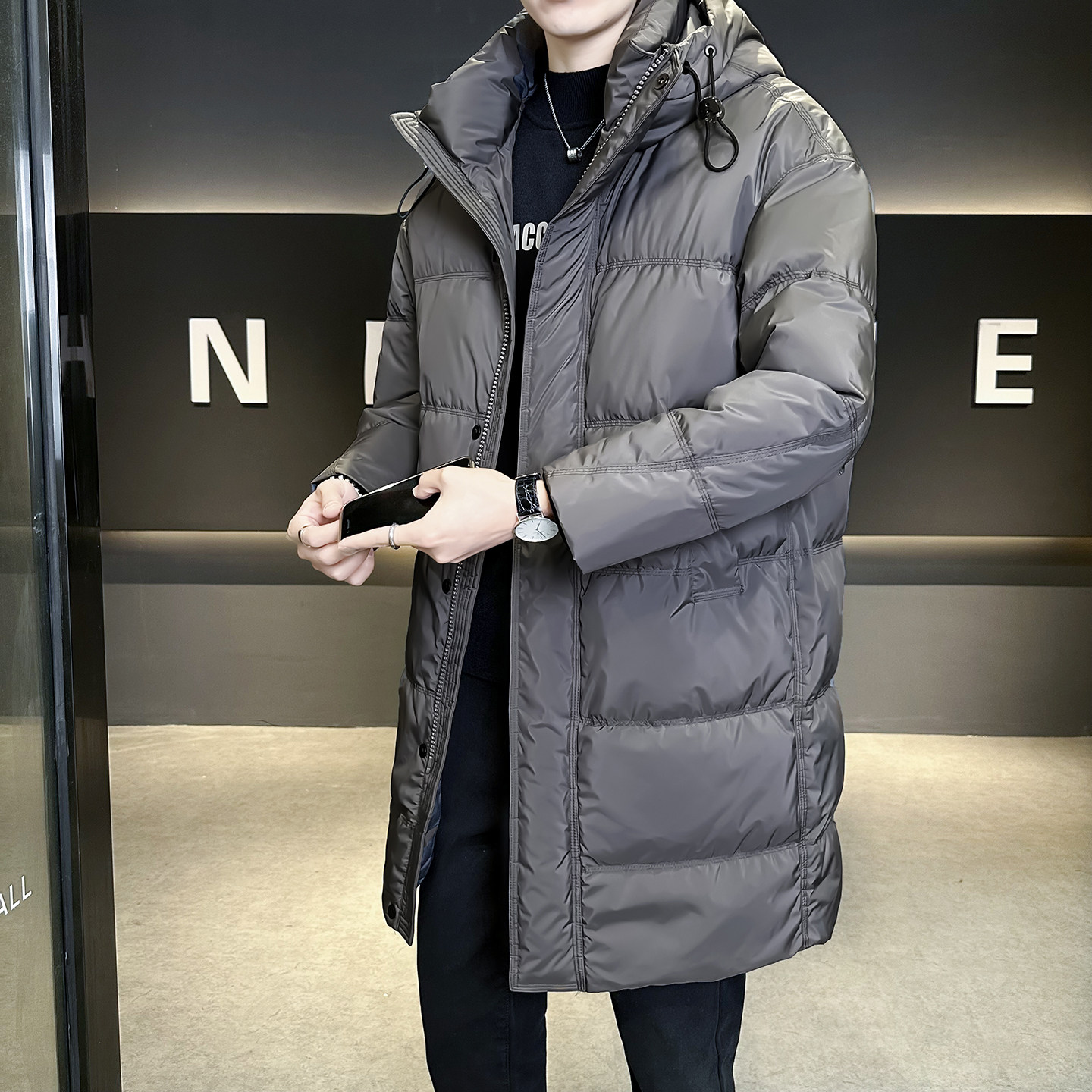 羽绒服男中长款冬季连帽潮流2026新款帅气加厚保暖极寒服男士外套