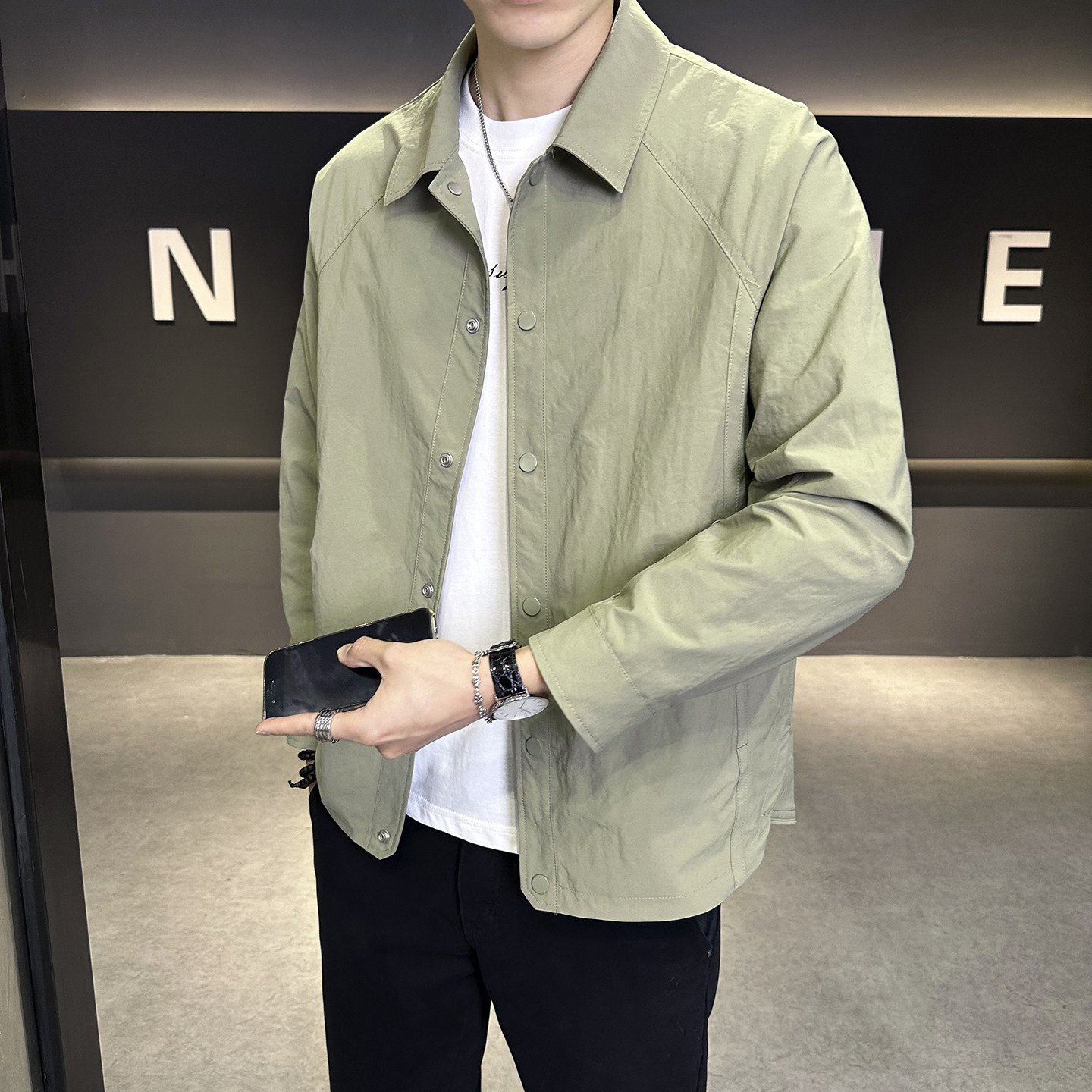 衬衫式外套男2026春秋季新款翻图片