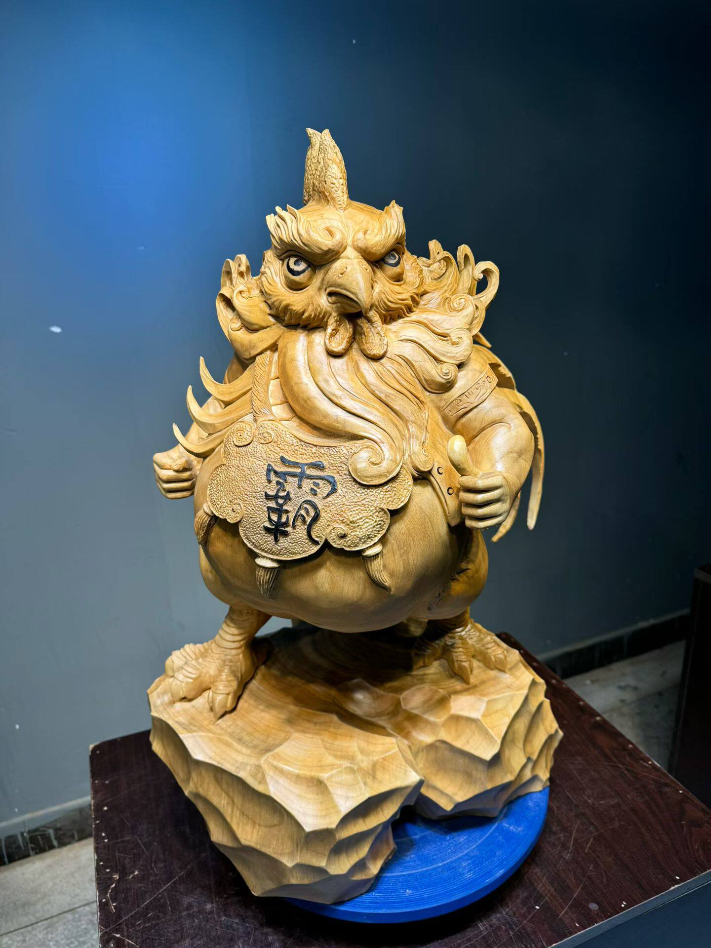 崖柏陈化料战斗鸡摆件人物天然随形木雕山水花鸟动物雕刻工艺品