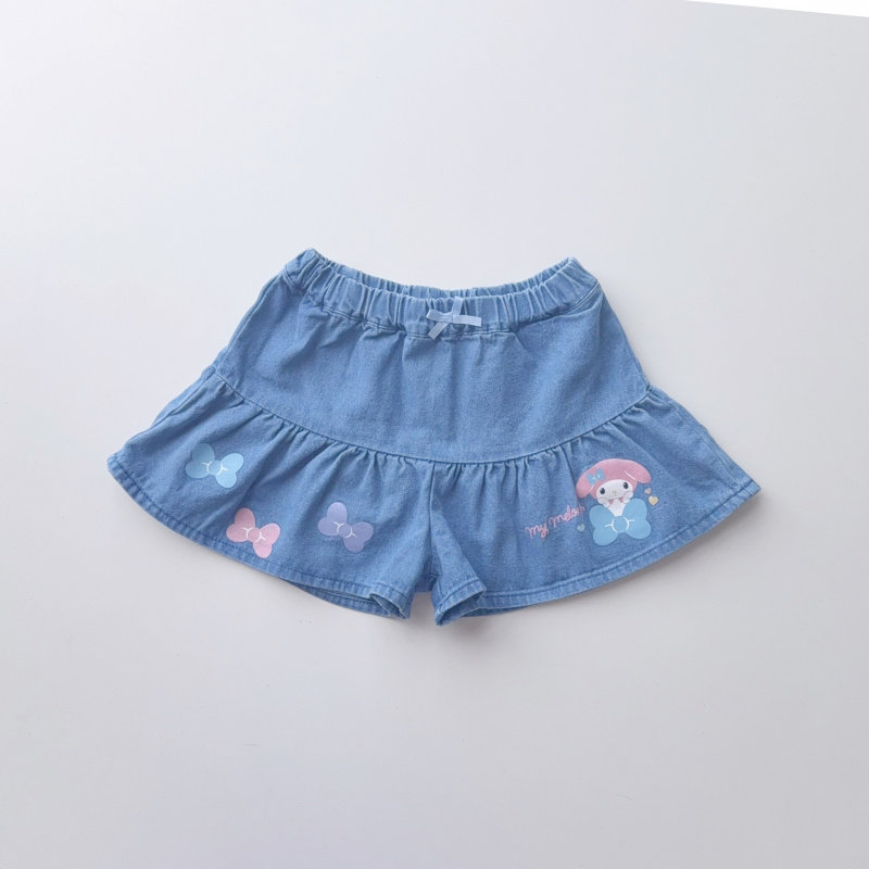 日系新品80-130女童 夏季牛仔短裤裙纯棉卡通裤衩裙婴儿中小童