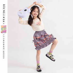boxboxbox童装花苞蝴蝶结半身裙【小小音乐家】女童秋装新款裙子