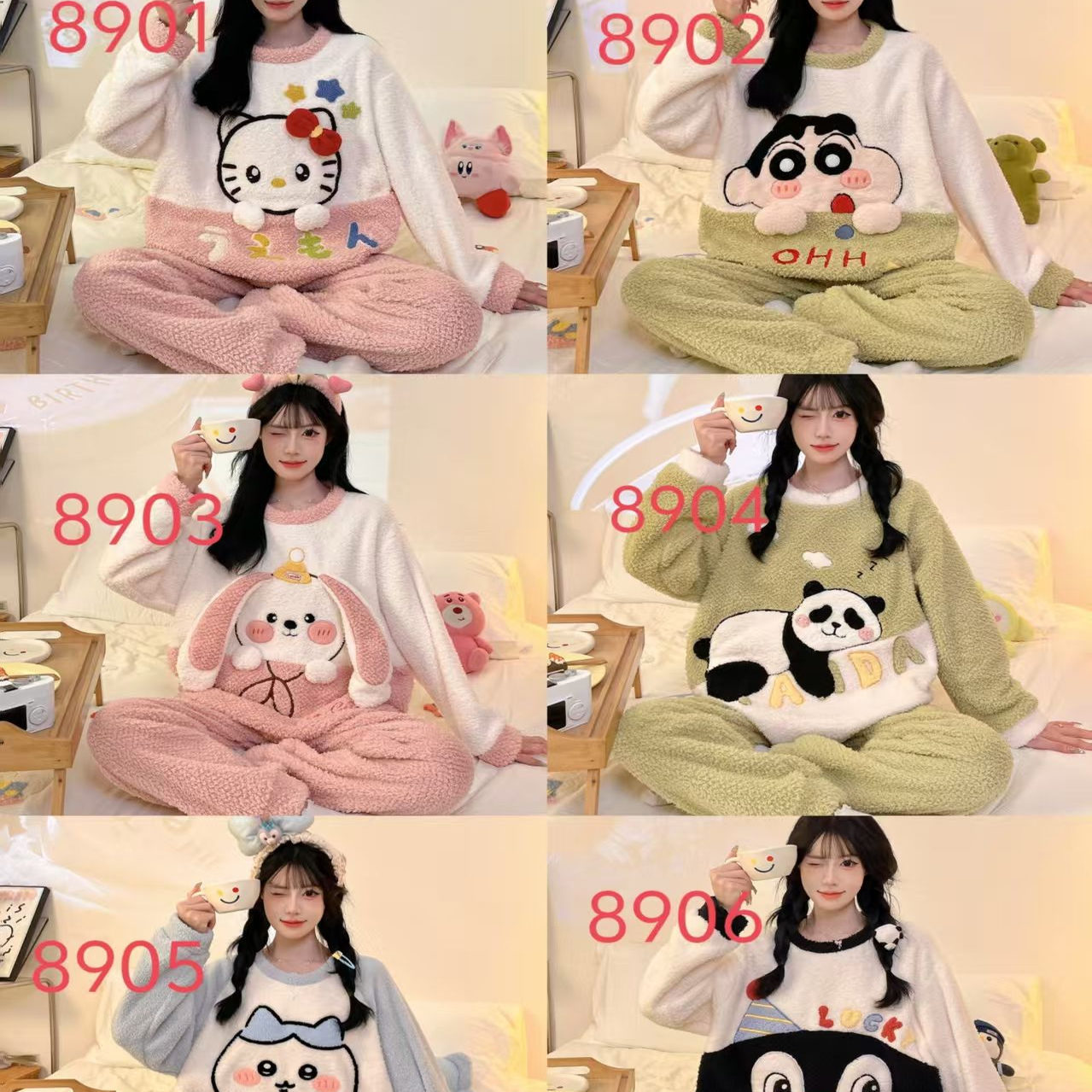 圆领卡通甜美可爱风长裤恒温保暖