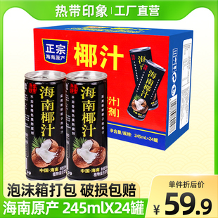 正宗植物饮料奶 热带印象椰子汁245mlX24罐整箱批特价 海南原产