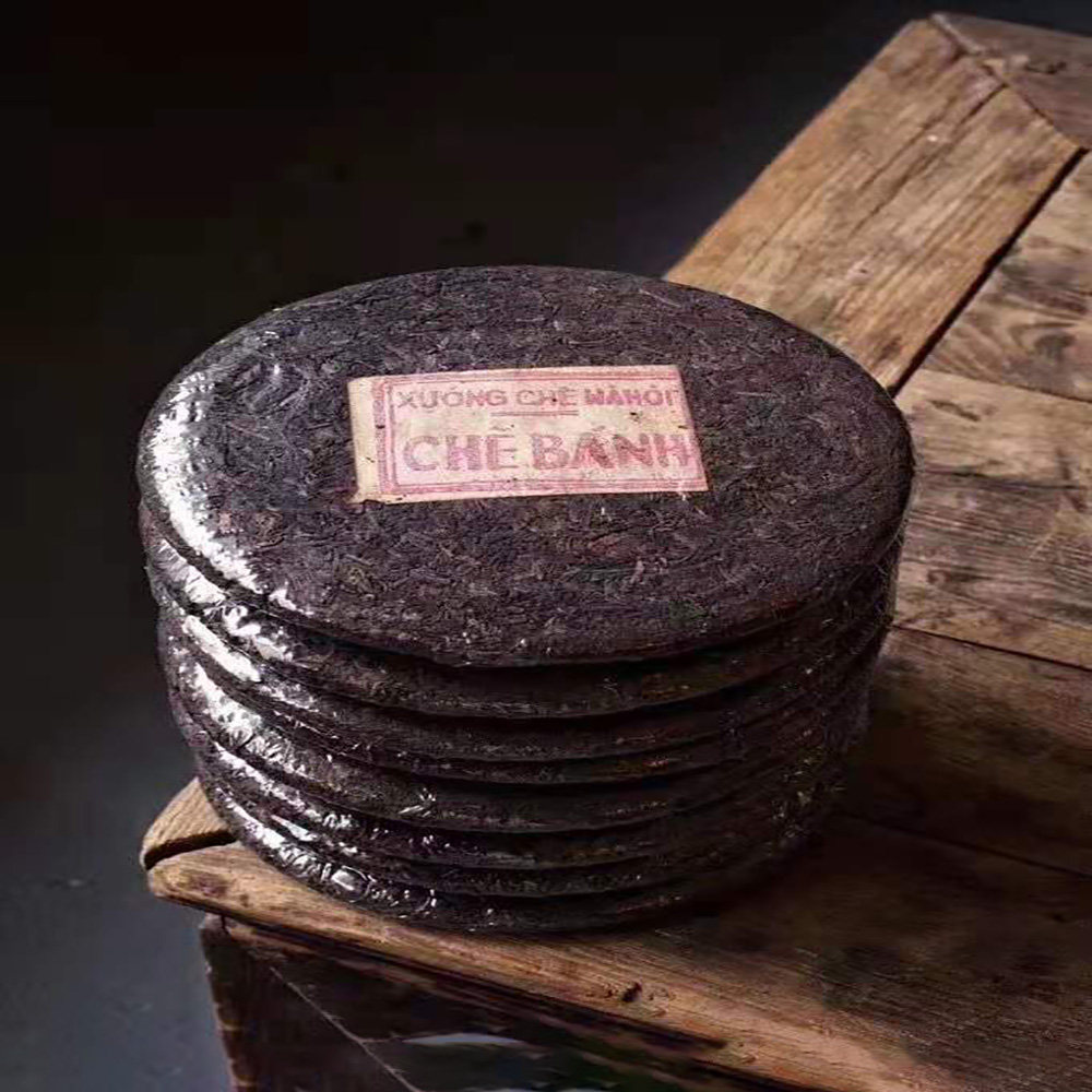 60年代紫标河内号 紧压普洱茶昆明干仓半发酵老生茶357克浓醇高香