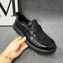 新款真皮男鞋头层牛皮套脚豆豆鞋百搭软底舒适休闲鞋轻便软面皮鞋