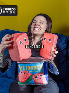GUMO现货CANNED HAM火腿午餐肉罐头卡通Kidrobot潮玩正版毛绒公仔