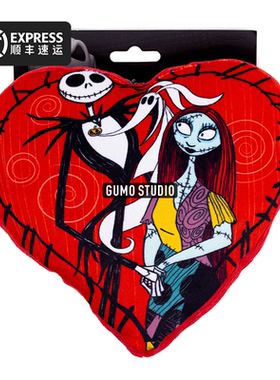 GUMO圣诞夜惊魂杰克莎丽红色爱心正版宠物毛绒发声棉花娃娃玩具