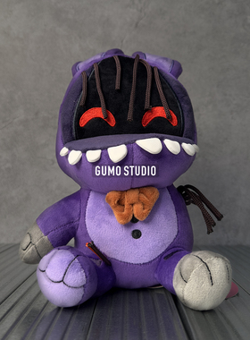 现货顺丰GUMO紫色邦尼兔子 游戏正版周边 毛绒玩偶 坐娃RR 23cm