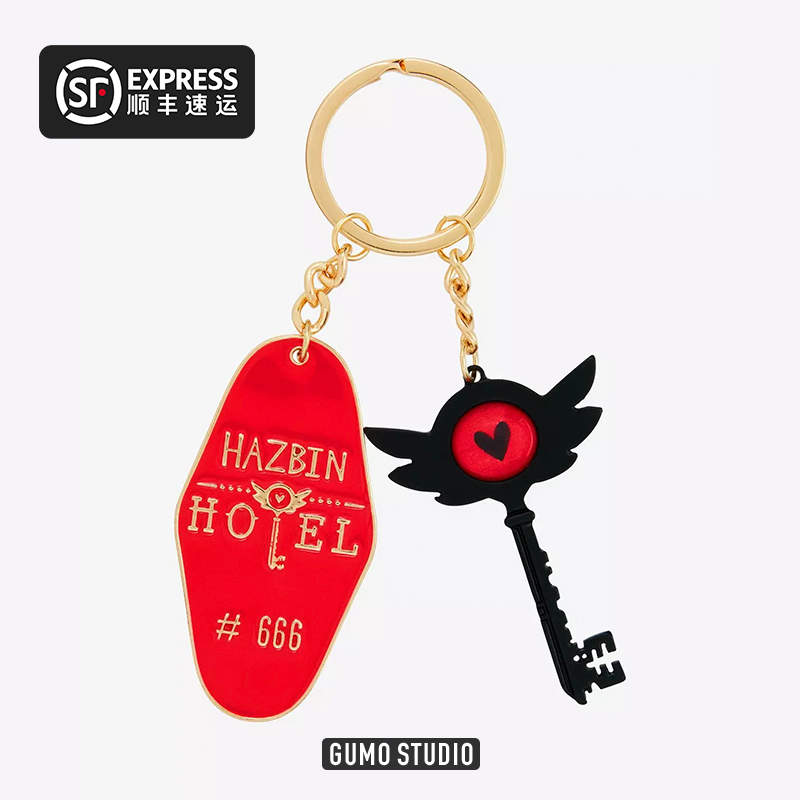 GUMO现货Keekee独眼猫琪琪Hazbin Hotel地狱客栈周边美国钥匙扣