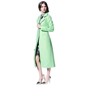 奈昕定制 99834 Woolen coat女装正品韩版新款中长款纯色毛呢外套