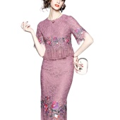 奈昕个性 小开叉包 蕾丝绣花显气质日系套装 化私人订制 130756