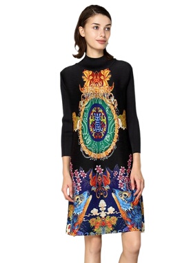 奈昕个性化私人订制126060 复古女设计高腰大码正品女士印花七分