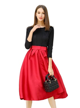 奈昕个性化私人定制 97167 new dress大气时尚女中长款纯色A字连