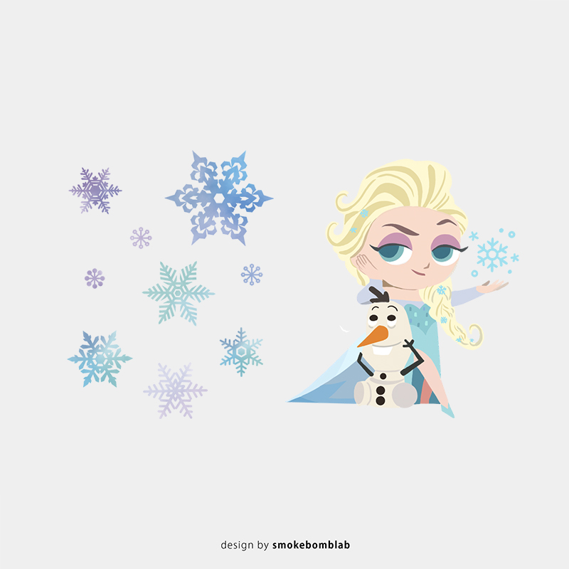 smokebomblab儿童夏日女生公主冰雪女王奇缘elsa艾莎纹身可爱贴纸