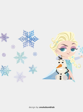 smokebomblab儿童夏日女生公主冰雪女王奇缘elsa艾莎纹身可爱贴纸