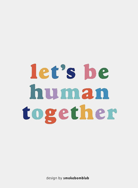 smokebomblab创意纹身贴纸 let's be human together彩色英文字