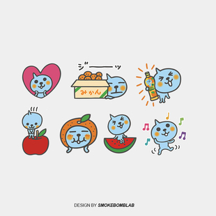 smokebomb儿童插画 酷儿Qoo组合童年回忆创意纹身贴纸 古早动画