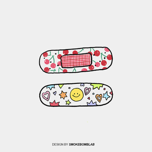 smokebomblab原创设计小清新插图创可贴可爱纹身贴纸