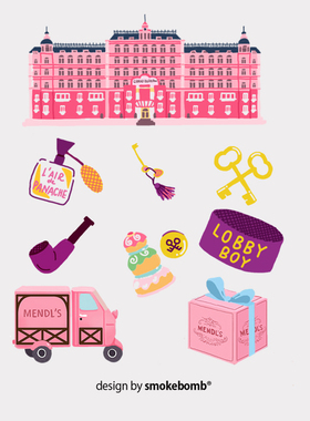 smokebomblab创意纹身贴纸 布达佩斯大饭店budapest hotel 文艺