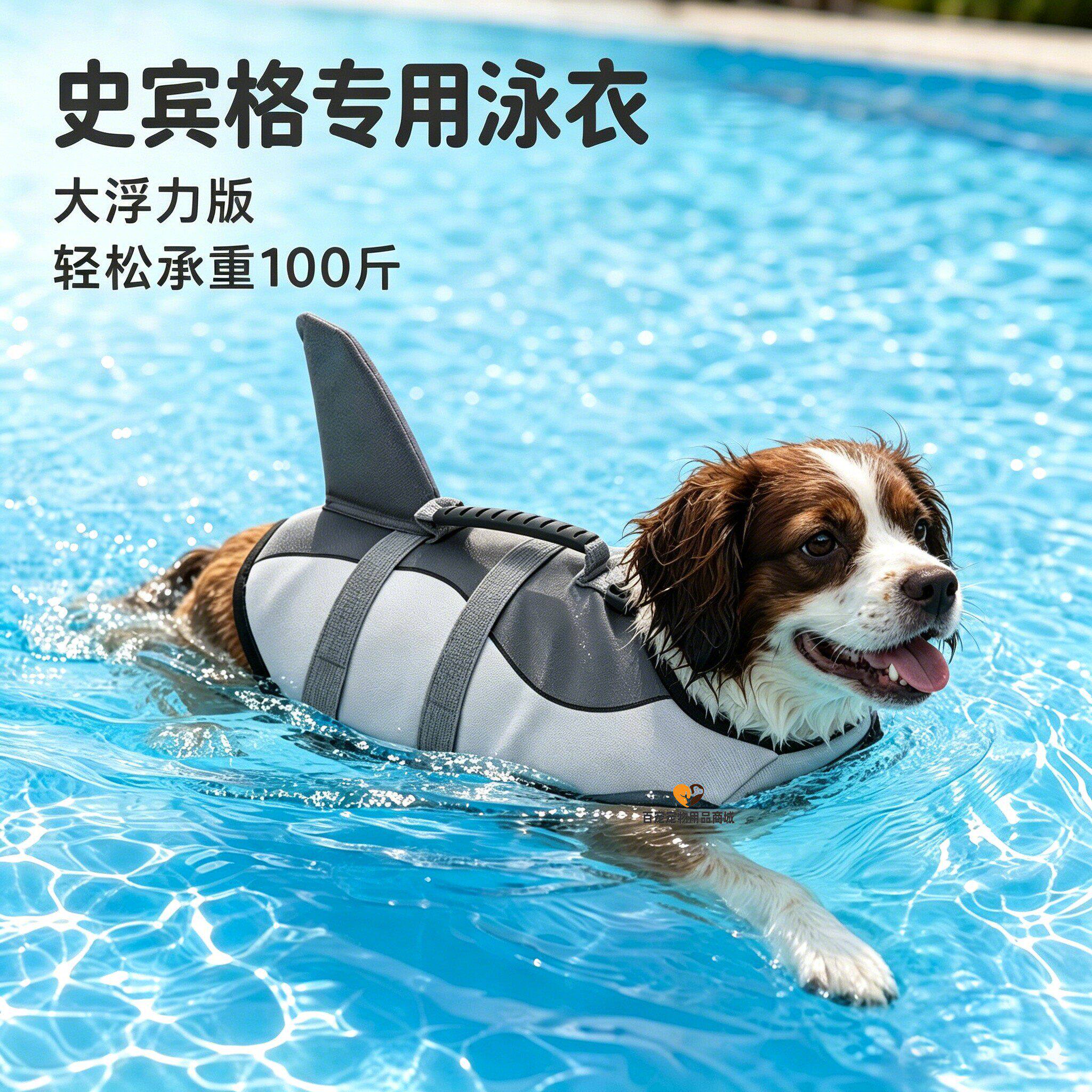 史宾格专用狗狗泳衣救生衣宠物小狗游泳大型犬狗游泳衣安全衣背心