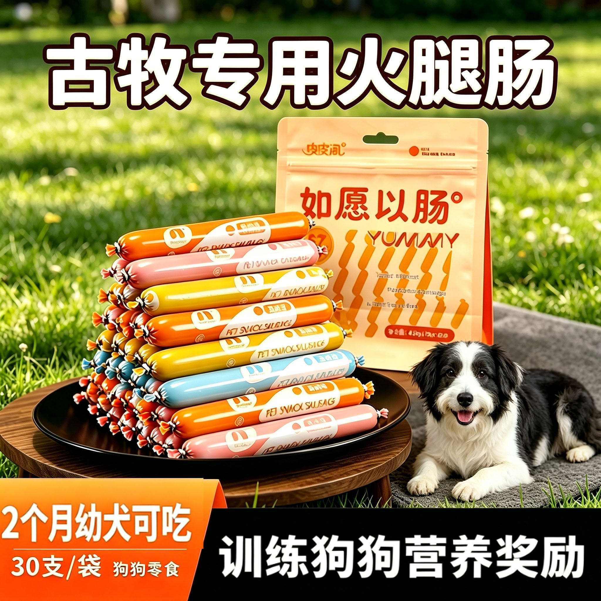 古牧专用狗狗火腿肠宠物训练奖励2个月狗磨牙零食小狗香肠大型犬