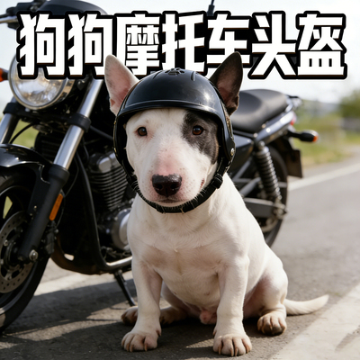 牛头梗专用狗狗摩托车头盔大型犬骑行小狗帽子宠物护目镜机车眼镜