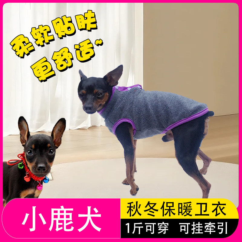 小鹿犬专用小狗衣服秋冬款外出防脏幼犬护肚子防脏马甲背心