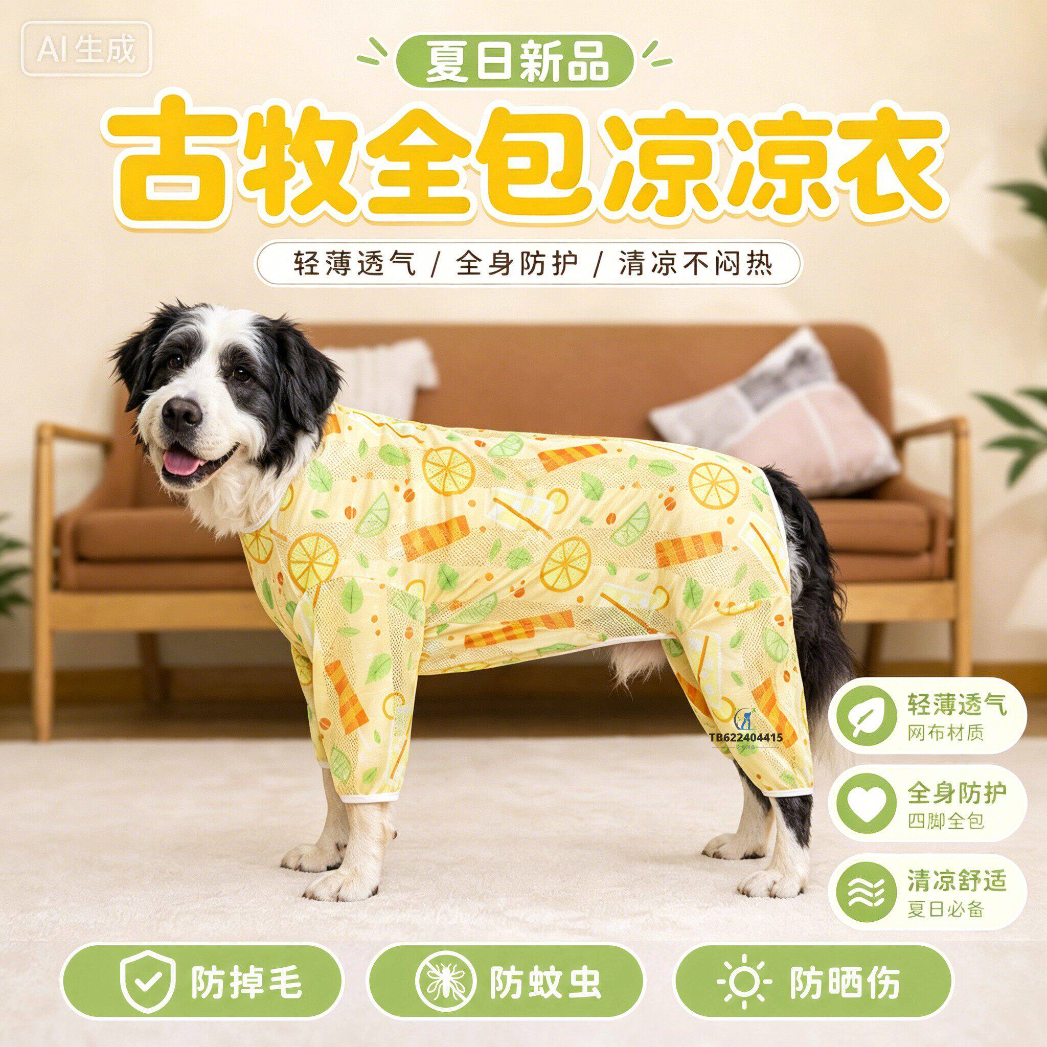古牧凉凉衣狗狗衣服2026新款夏季宠物夏日天外出防晒衣薄款四脚衣