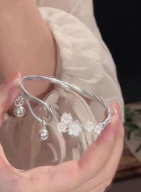 热销手镯利款竹节莲花手镯中式蝴蝶平安in学生手链简约闺蜜手