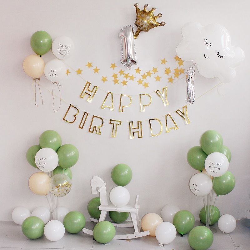 INS小清新生日场景布置装饰气球